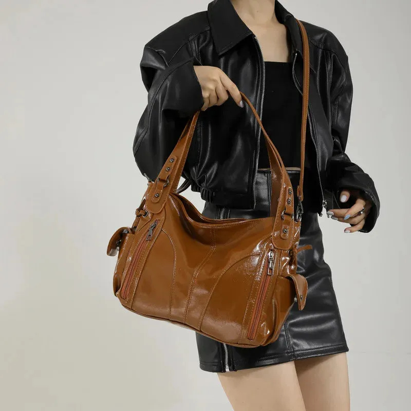 Uakiss Pu Leather Grunge All Match Ins Shoulder Underarm Bag Women Trendy Fashion Handbags Korean Vintage Y2k Aesthetic Crossbody Bags