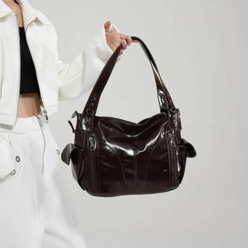 Uakiss Pu Leather Grunge All Match Ins Shoulder Underarm Bag Women Trendy Fashion Handbags Korean Vintage Y2k Aesthetic Crossbody Bags