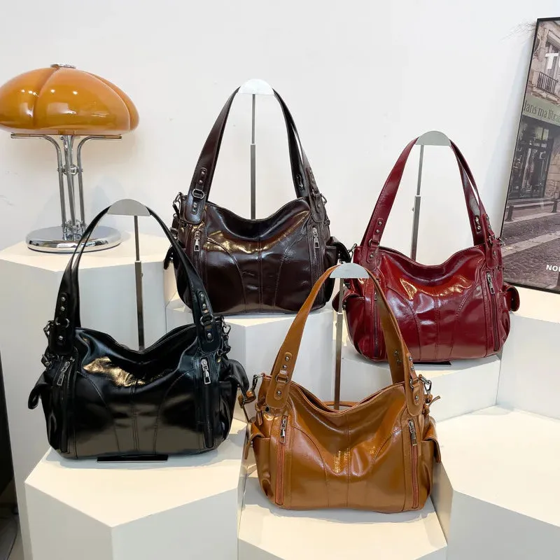 Uakiss Pu Leather Grunge All Match Ins Shoulder Underarm Bag Women Trendy Fashion Handbags Korean Vintage Y2k Aesthetic Crossbody Bags