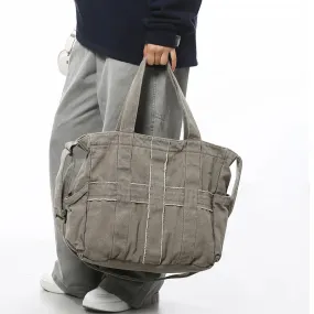 Uakiss Vintage All Match Students Canvas Bag Women Grunge Simple Shoulder Bag Men Casual Travel Handbags Crossbody Bags High-capacity