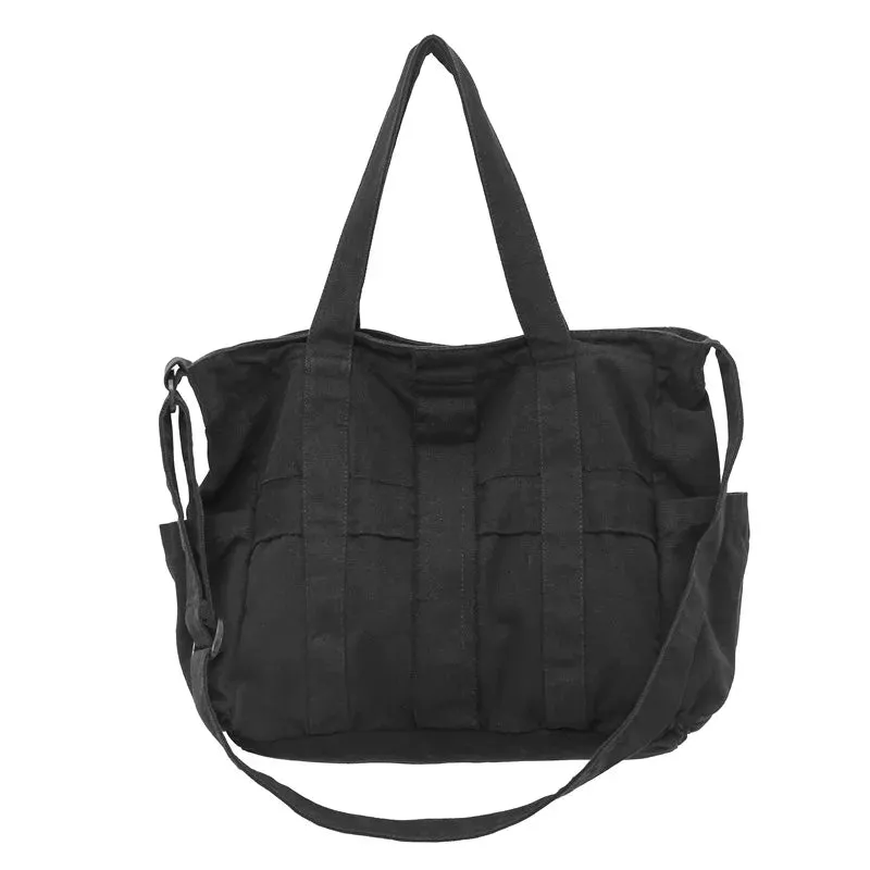 Uakiss Vintage All Match Students Canvas Bag Women Grunge Simple Shoulder Bag Men Casual Travel Handbags Crossbody Bags High-capacity
