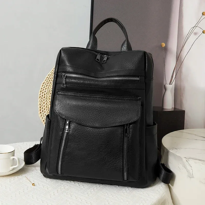 UAKISS  -  Women Backpacks High Quality Pu Leather School Backpacks for Girls Large Capacity Travel Backpack Leisure Shoulder Bags Mochila