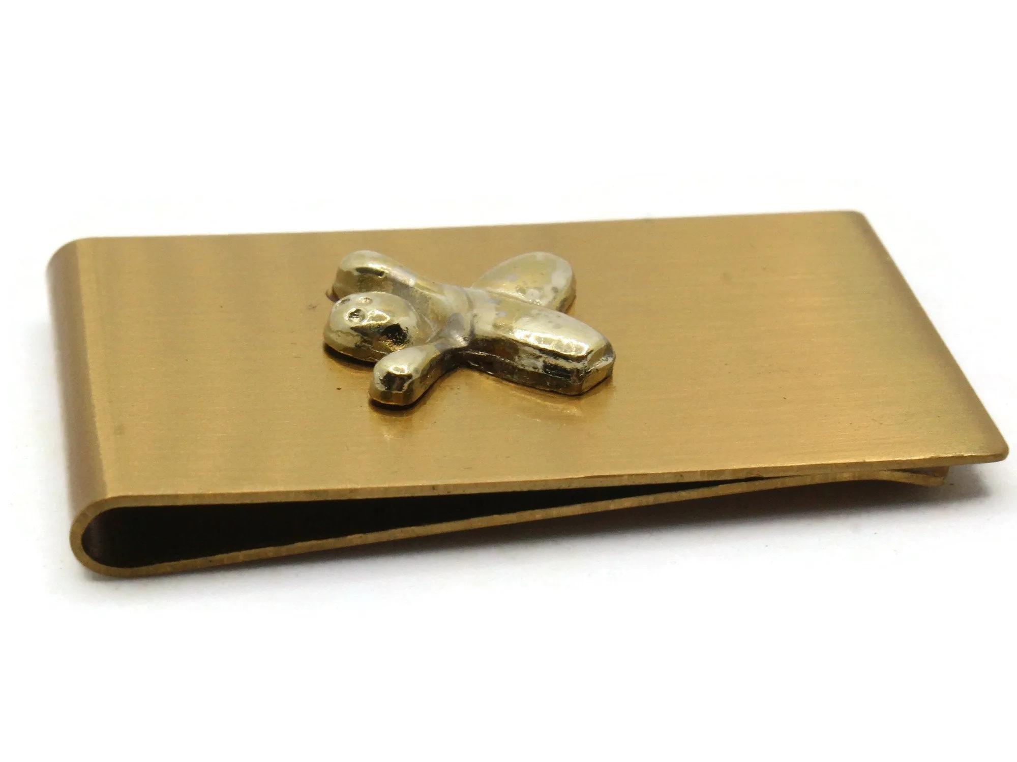 Vintage Golden Bowling Money Clip with Ball and Pins