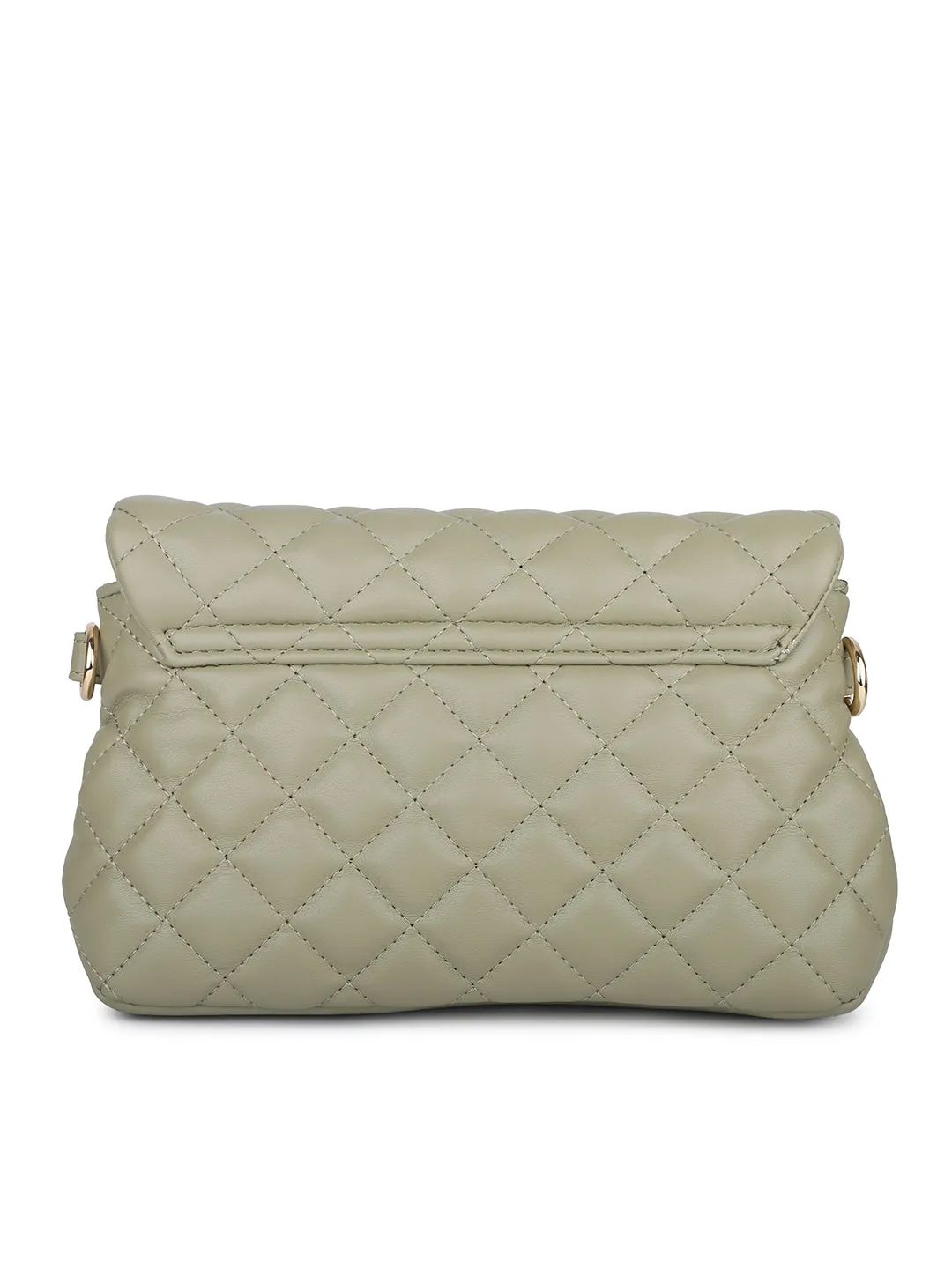 Women Green Quilted Sling Bag